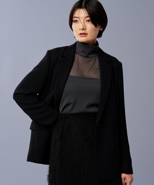 tシャツ トリコットシフォン ハイネック カットソー（uncrave STANDARD） レディース uncrave tシャツ トリコットシフォン ハイネック カットソー