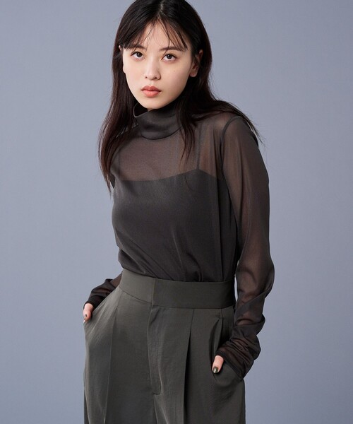 tシャツ トリコットシフォン ハイネック カットソー（uncrave STANDARD） レディース uncrave tシャツ トリコットシフォン ハイネック カットソー