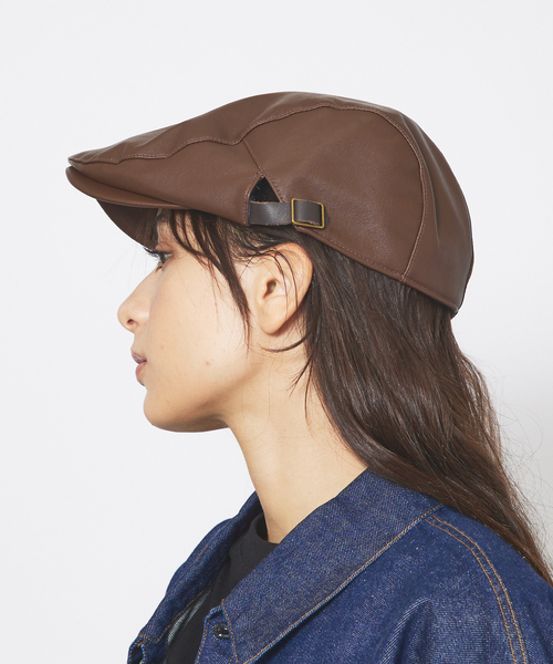Ruben 帽子 ベレー帽 「RUBEN/ルーベン」FAKE LEATHER HUNTINGフェイク