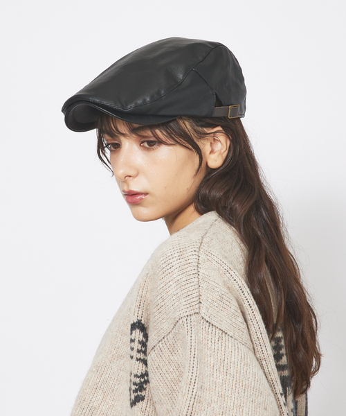 Ruben 帽子 ベレー帽 「RUBEN/ルーベン」FAKE LEATHER HUNTINGフェイク