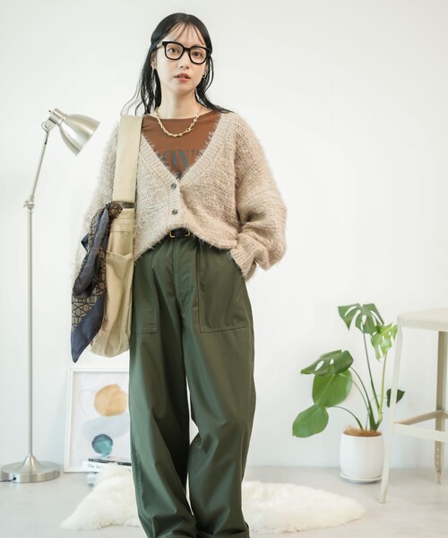 FREAK'S STORE ニット セーター ランダム 透けラメカーディガン