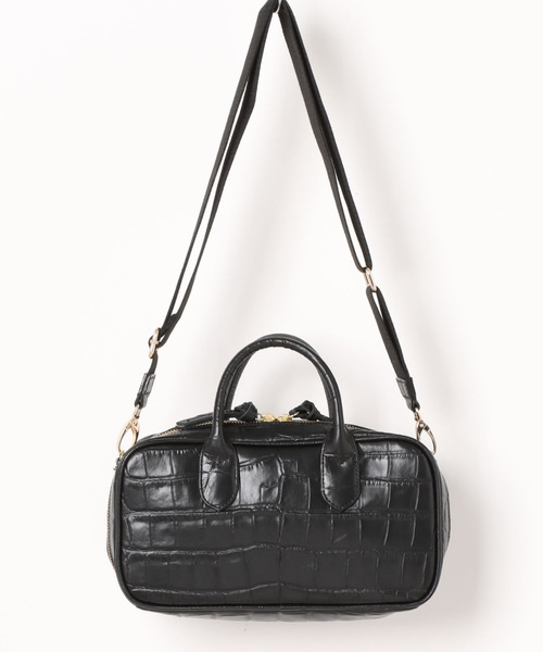 美品 Perche ペルケ ショルダーバッグ ハンドバッグ 黒 牛革 2way perche ショルダーバッグ バッグ ペルケ / 牛革ランドスケープ