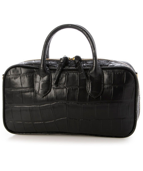 美品 Perche ペルケ ショルダーバッグ ハンドバッグ 黒 牛革 2way perche ショルダーバッグ バッグ ペルケ / 牛革ランドスケープ