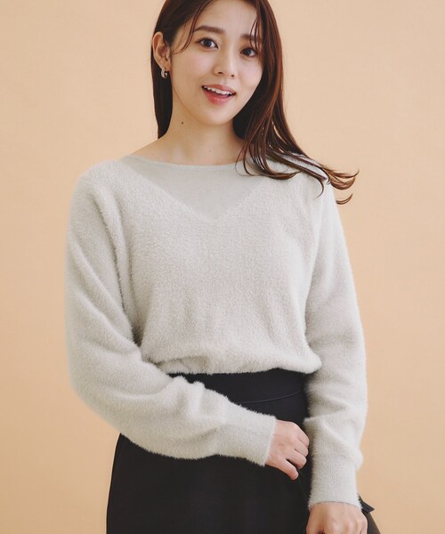 index（インデックス） ニット セーター シアーレイヤードフェザー