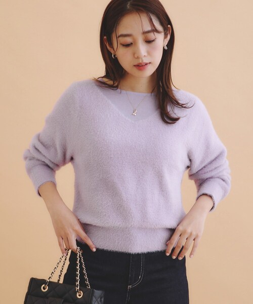 index（インデックス） ニット セーター シアーレイヤードフェザー