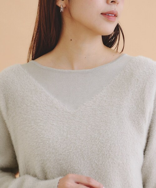 index（インデックス） ニット セーター シアーレイヤードフェザー