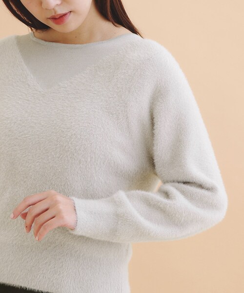 index（インデックス） ニット セーター シアーレイヤードフェザー