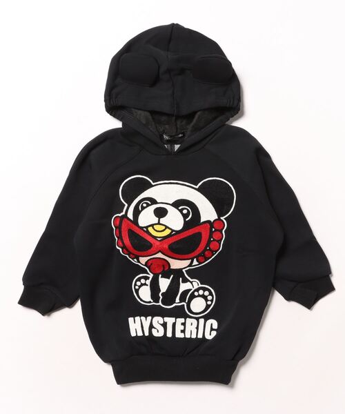 HYSTERIC MINI ベスト PANDA MINI刺繍 裏起毛 耳付き パーカー キッズ 