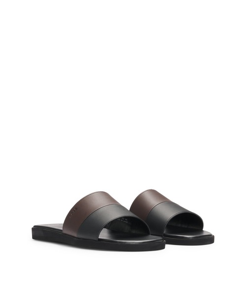 【関税込み】BOSS サンダル BOSS（HUGO BOSS） サンダル フェイクレザー スライドサンダル