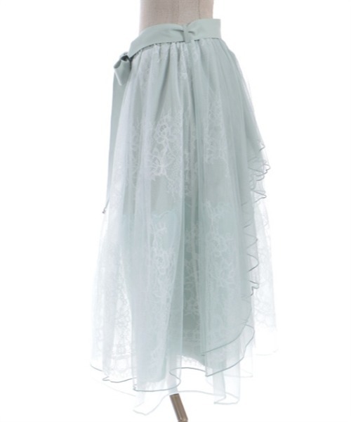 axes femme　POETIQUE　バックフリルチュールスカート　サックス axes femme POETIQUE スカート バックフリルチュールスカート