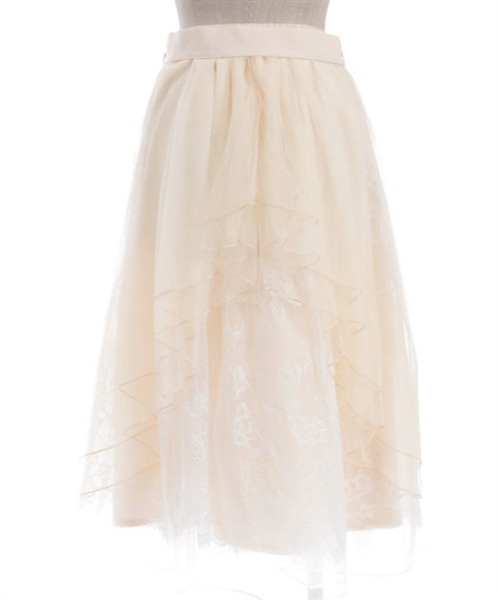 axes femme POETIQUE スカート バックフリルチュールスカート