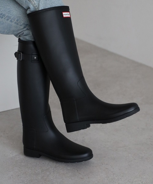 かえルページ HUNTER ロング レインブーツ 黒 美品 25㎝ HUNTER 【SALE／20%OFF】レインブーツ レディース ハンター 長靴