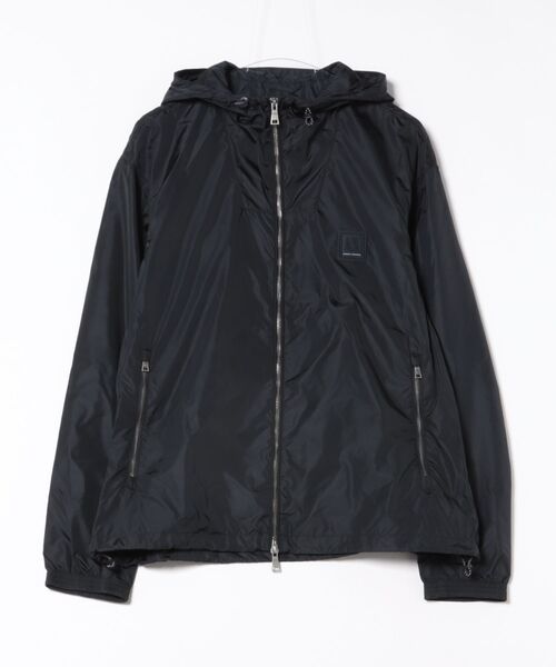 AX アルマーニ エクスチェンジ　ナイロンジャケット　収納式フード付き　黒　L ARMANI EXCHANGE ナイロンジャケット 「A|X アルマーニ