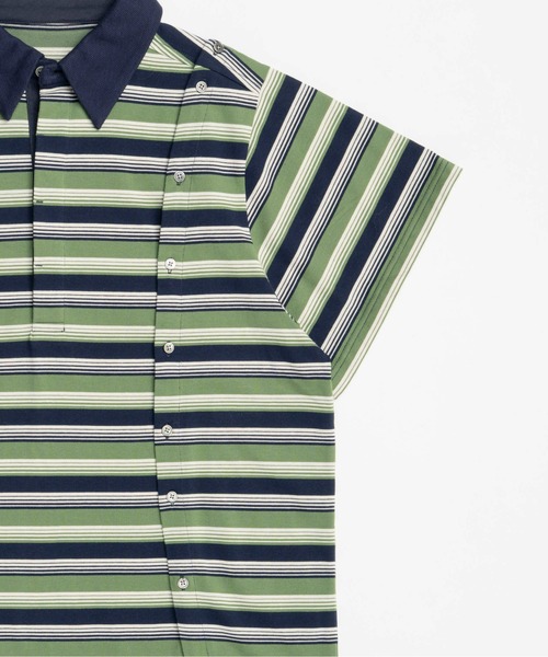 メゾンスペシャル　ポロシャツ　ブラウン NEW BEGING plaid pattern Polo Shirt