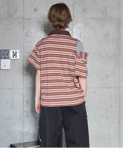 メゾンスペシャル　ポロシャツ　ブラウン MAISON SPECIAL ポロシャツ ポロ Multiway Button Polo Shirt