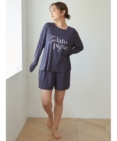 gelato pique パジャマ ルームウェア 「接触冷感」レーヨンロゴ