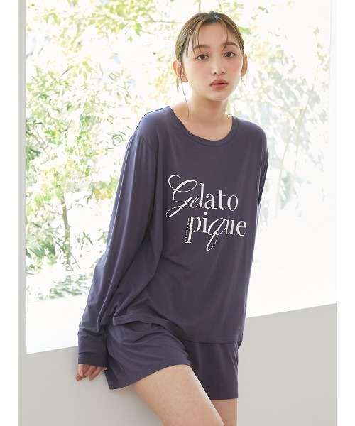 gelato pique パジャマ ルームウェア 「接触冷感」レーヨンロゴ
