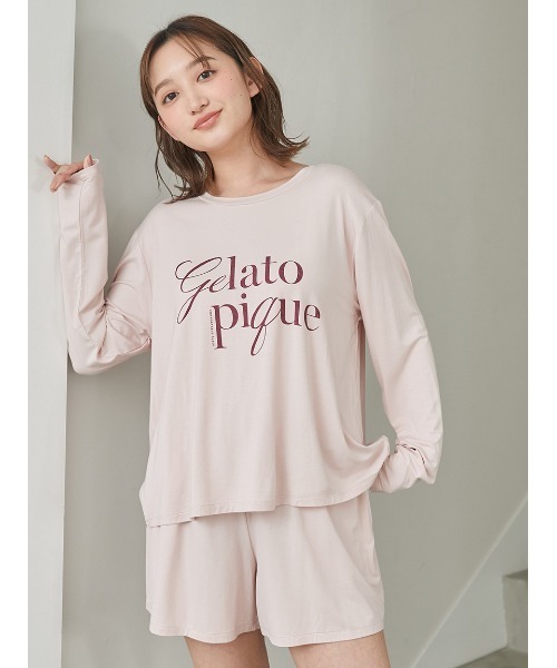 gelato pique パジャマ ルームウェア 「接触冷感」レーヨンロゴ