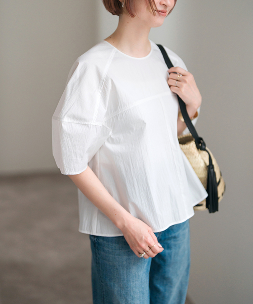 Spick &span ブラウス 楽天市場】【SALE／30%OFF】コットンシルクギャザーシャツ Spick