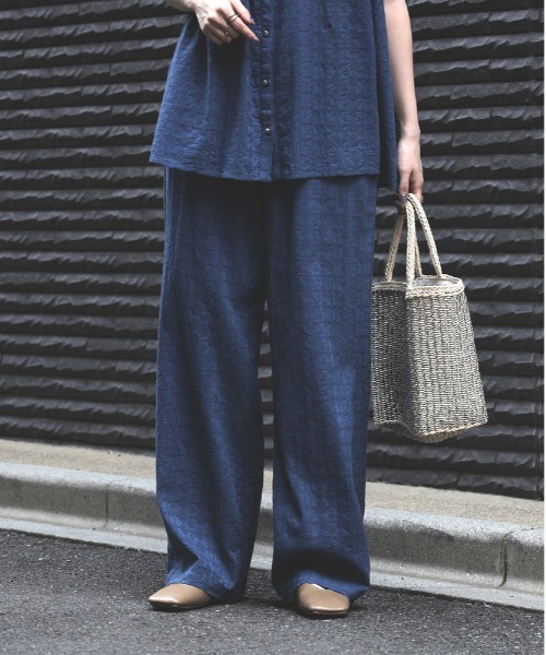 Right-on パンツ 「インド刺繍」ワイドパンツ レディース