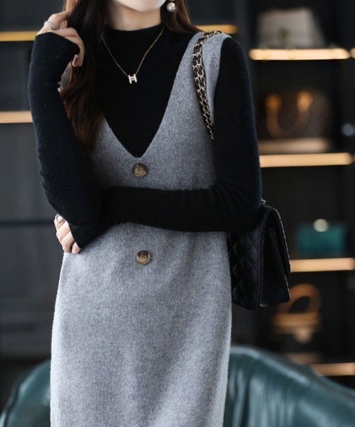 「deux amour」 ニットワンピース FREE ブラウン レディース_画像7