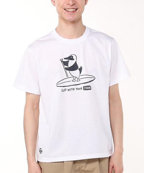 CHUMS tシャツ CHUMS/チャムス 半袖Tシャツ フロントプリント UV