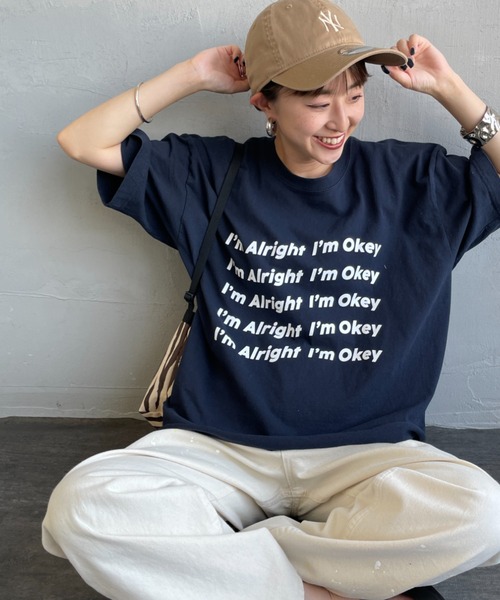 tシャツ 「FUNG/ファング」 IM ALRIGHT カットオフ プリントＴシャツ レディース