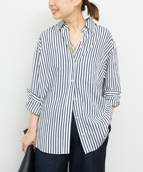 価格は安く Deuxieme Classe ブラウス シャツ PARDIE ストライプ レディース トップス