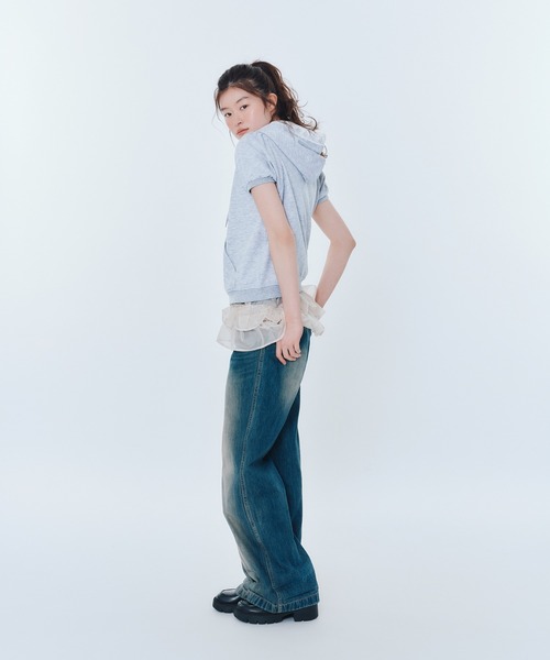 FCMM パーカー フーディー トップス ネイビー パフスリーブ セール】【日本限定】PUFF SLEEVES PARKER / パフスリーブ