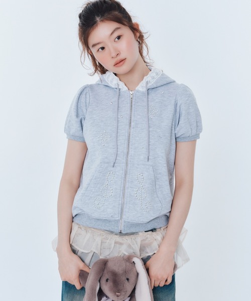 FCMM パーカー フーディー トップス ネイビー パフスリーブ FCMM パーカー 「日本限定」PUFF SLEEVES PARKER / パフスリーブ
