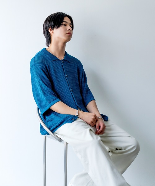 SINSS ハーフスリーブメッシュニットシャツ SINSS シャツ Half sleeve mesh knit shirt / ハーフスリーブ