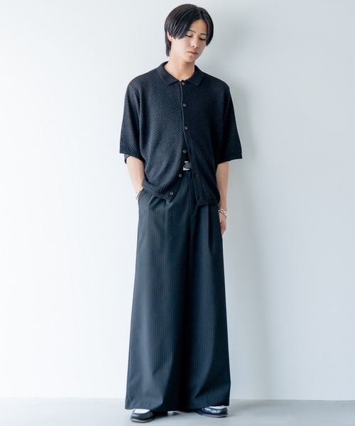SINSS シャツ Half sleeve mesh knit shirt / ハーフスリーブ