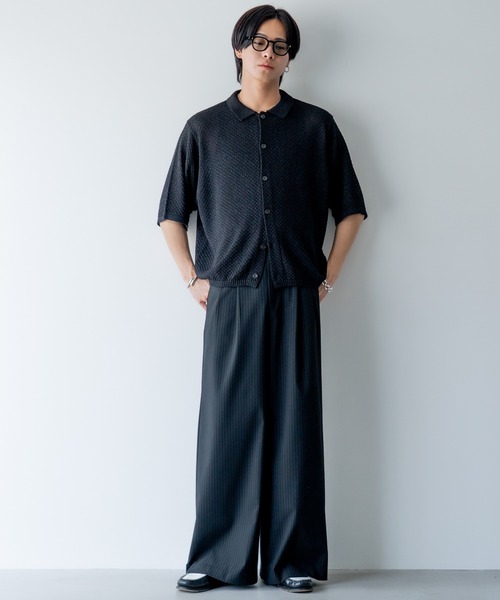 SINSS シャツ Half sleeve mesh knit shirt / ハーフスリーブ