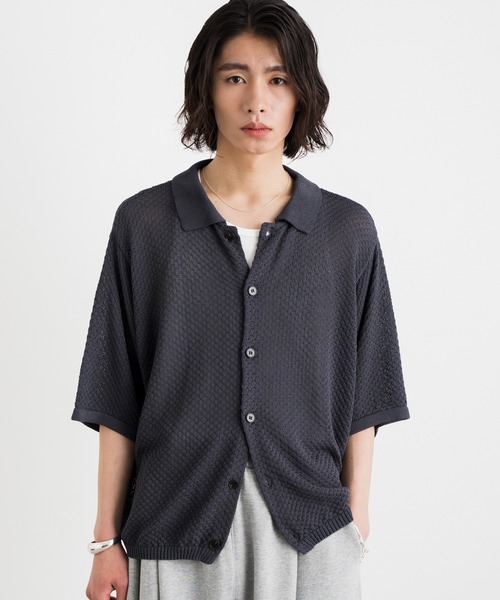 SINSS シャツ Half sleeve mesh knit shirt / ハーフスリーブメッシュ