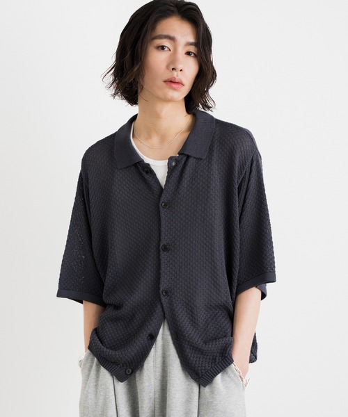 SINSS シャツ Half sleeve mesh knit shirt / ハーフスリーブメッシュ