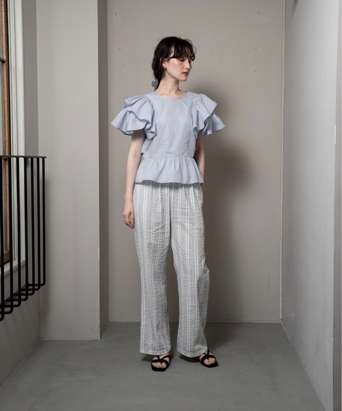 ブラウス シャツ 2way frill french sleeve blouse / 2wayフリルフレンチスリーブブラウス レディース lawgy ブラウス シャツ 2way frill french sleeve blouse / 2way