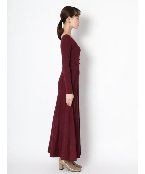 【新品未使用】LILY BROWN レイヤードニットワンピース ボルドー リリーブラウン LILY BROWN レイヤードニットワンピース （BLK