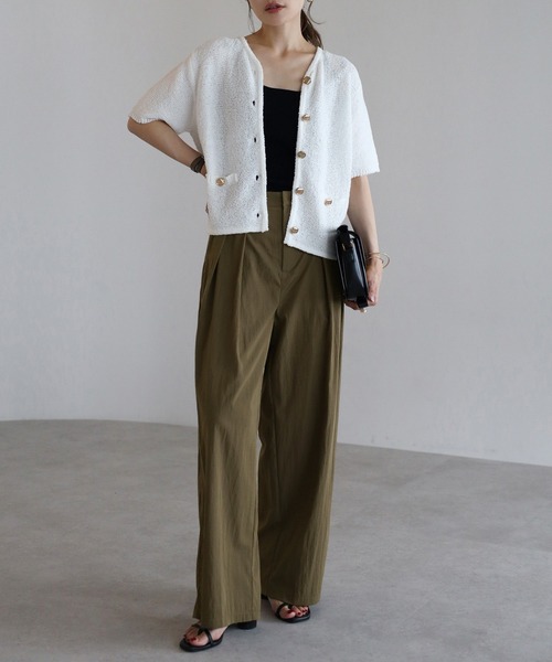 Bonjour Sagan（ボンジュールサガン） パンツ フロントタックナイロン