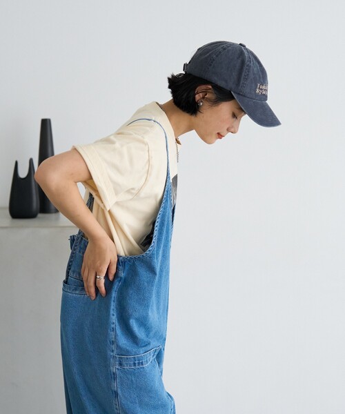 Vネックdenimサロペット FREAK'S STORE サロペット オーバーオール サマー Vネック