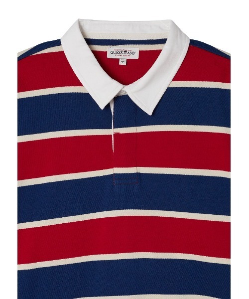 ポロシャツ GUESS JEANS Ls Rugby Stripe Polo 長袖ポロシャツ ラガー