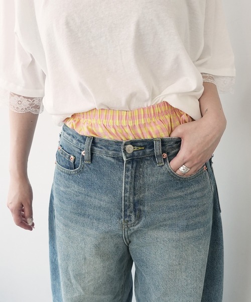 c.u.l パンツ 見せパン レディーストランクス ショーツ ギンガム