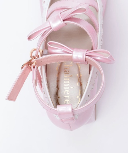 Chalmiere（シャルミエール） パンプス Wリボンスカラップパンプス