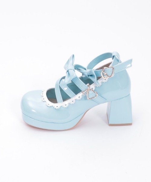 【新品未使用】Chalmiere ダブルリボンスカラップパンプス 濃ピンク ダブルリボンスカラップパンプス | Chalmiere │ axes femme