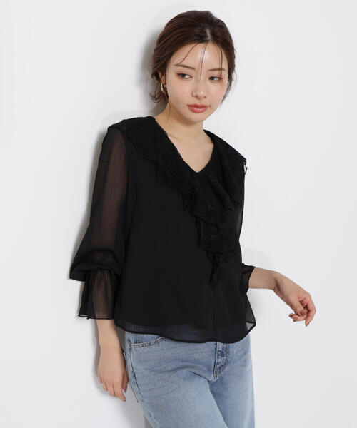34 プロポーション PROPOTION フリル ブラウス シャツ トップス PROPORTION BODY DRESSING（プロポーションボディドレッシング