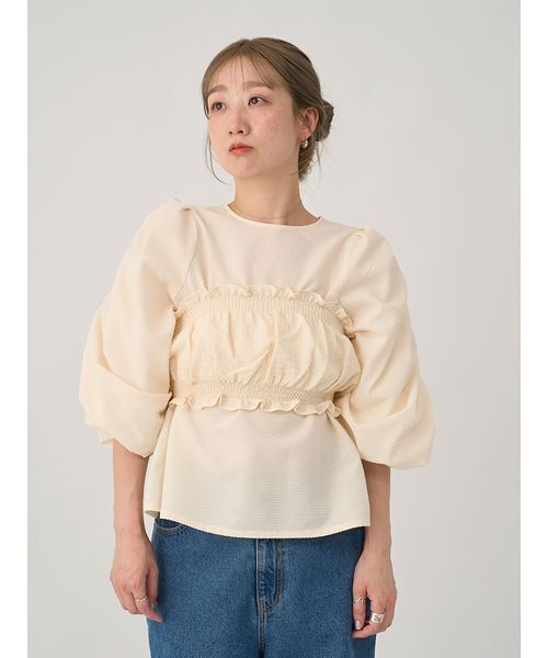 ブラウス シャツ ギンガムチェック2ピースブラウス レディース