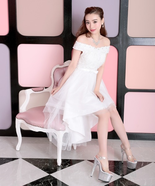 Tika（ティカ） ドレス キャバドレス ミニ フレア オフショルダー