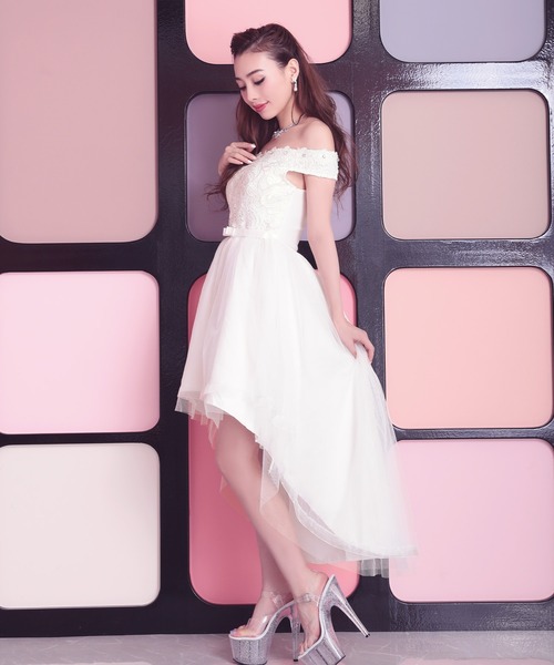 Tika（ティカ） ドレス キャバドレス ミニ フレア オフショルダー