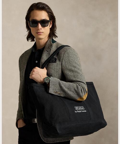 新品　Polo Ralph Lauren ロゴ キャンバス ミディアム トート POLO RALPH LAUREN（ポロ・ラルフローレン） トートバッグ ロゴ