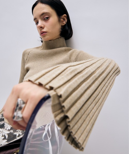 CFCLフレアスリーブニットHykeMamesacaiユナイテッドtomocab 嬉しい機能付き】やわらかドライタッチシアーフレアスリーブニット