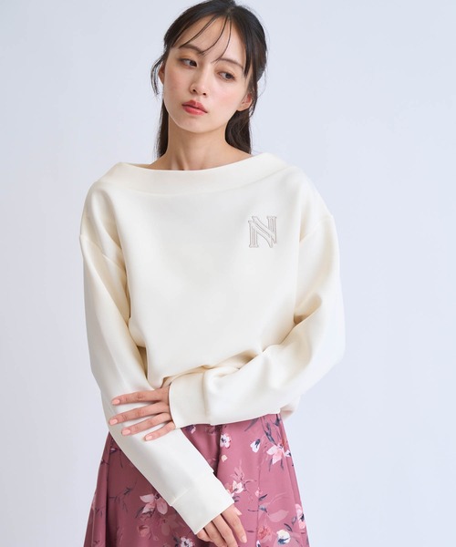 ラストサマーセール未使用保管品☆刺繍入りロゴ☆レオナールフード付きオールインワン NOELA（ノエラ） tシャツ フェルト刺繍ロゴポンチトップス レディース